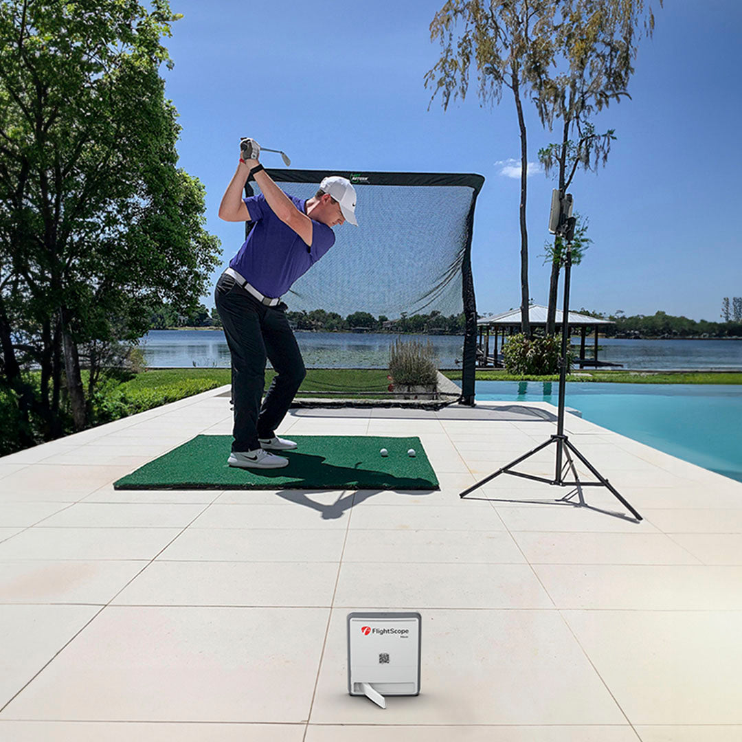 FlightScope Mevo Gen2 Launch Monitor - Outdoor Studio Setup with Net Return